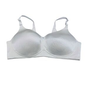 Cacique Bra Lightly Lined Lounge No Wire Full Coverage Nylon Sz 42DD Light Blue